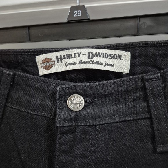 Vtg Harley Davidson Jeans Womens 6 Black Bootcut Denim Western Biker Cowgirl Y2K - Picture 3 of 11